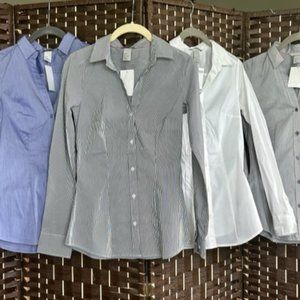 NWT H&M Womens Collared Long Sleeve Shirts Size 2